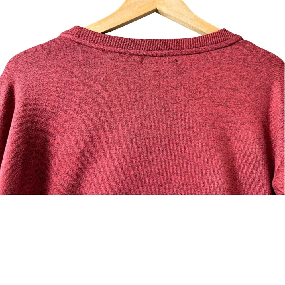 Donna Karan Sleepwear‎ Women's Red Marled Knit Crewneck Sweatshirt Size S